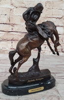 BRONCO TWISTER Frederic Remington Cowboy Bronze Statue Sculpture Western 10" x 10"