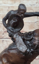 BRONCO TWISTER Frederic Remington Cowboy Bronze Statue Sculpture Western 10" x 10"