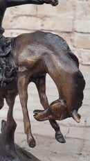 BRONCO TWISTER Frederic Remington Cowboy Bronze Statue Sculpture Western 10" x 10"