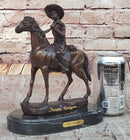 Will Rogers Cowboy on Horse Western Bronze Statue Sculpture Frederic Remington 9" x 8"