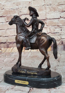 Will Rogers Cowboy on Horse Western Bronze Statue Sculpture Frederic Remington 9" x 8"
