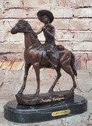 Will Rogers Cowboy on Horse Western Bronze Statue Sculpture Frederic Remington 9" x 8"