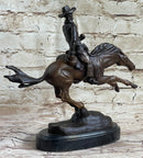RANGER by Frederic Remington Cowboy on Horseback Bronze Sculpture Statue Country Western Art 9" x 8"