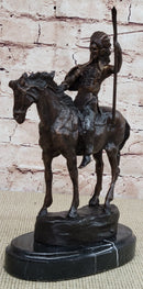 MOHICAN Western Bronze Statue Sculpture Native American Indian Horseback 11" x 8"
