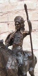 MOHICAN Western Bronze Statue Sculpture Native American Indian Horseback 11" x 8"