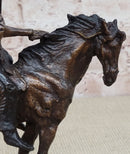 MOHICAN Western Bronze Statue Sculpture Native American Indian Horseback 11" x 8"