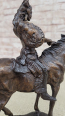 MOHICAN Western Bronze Statue Sculpture Native American Indian Horseback 11" x 8"
