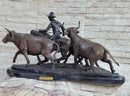 Frederic Remington STAMPEDE Bronze Statue Sculpture Western Decor 16" x 29"