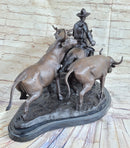 Frederic Remington STAMPEDE Bronze Statue Sculpture Western Decor 16" x 29"