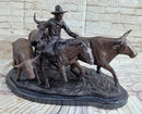 Frederic Remington STAMPEDE Bronze Statue Sculpture Western Decor 16" x 29"