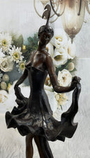 TALL CLASSIC DANCER SIGNED CHIPARUS BRONZE FIGURINE STATUE SCULPTURE FIGURE NR