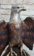 American Bald Eagle Perched on Globe Planet Earth Bronze Statue Sculpture Art