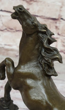 Bronze Horse Figurine Sculpture w/ Crystal Ball - Signed Original Equestrian Art by Milo