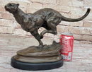 Running Panther Puma Mountain Lion Bronze Sculpture Statue Wildlife Original Art