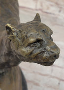 Running Panther Puma Mountain Lion Bronze Sculpture Statue Wildlife Original Art