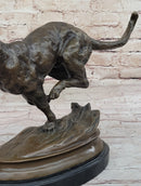 Running Panther Puma Mountain Lion Bronze Sculpture Statue Wildlife Original Art