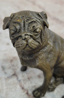 Pug Dog Bronze Miniature Statue Sculpture Figure Original Art 4" x 4"