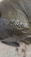 Pug Dog Bronze Miniature Statue Sculpture Figure Original Art 4" x 4"