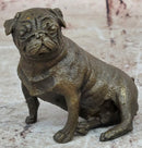 Pug Dog Bronze Miniature Statue Sculpture Figure Original Art 4" x 4"