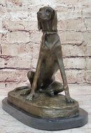 Bronze Service Dog w/ Vest Statue Sculpture Figure Figurine 10” x 10”