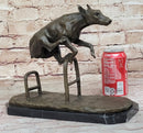 Dog Jumping Hurdle Bronze Sculpture Show Competition Trophy Original Art