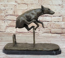 Dog Jumping Hurdle Bronze Sculpture Show Competition Trophy Original Art