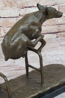 Dog Jumping Hurdle Bronze Sculpture Show Competition Trophy Original Art