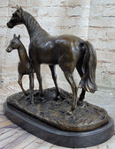 PJ Mene Horse & Foal Bronze Statue Sculpture Figure Equestrian Horses Decor 14" x 17"
