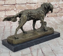 Hot Cast Bronze Golden Retriever Hunting Dog w/ Quail Statue Sculpture Art Decor