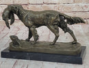 Hot Cast Bronze Golden Retriever Hunting Dog w/ Quail Statue Sculpture Art Decor