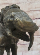 Hot Cast Bronze Golden Retriever Hunting Dog w/ Quail Statue Sculpture Art Decor
