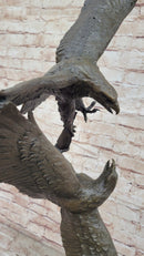 Two Eagles in Flight - Bronze Sculpture on Marble Base by Milo