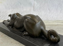 Signed Carvin Patient and Loving Greyhound Dog Bronze Art Deco Sculpture Statue