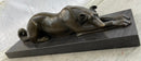 Signed Carvin Patient and Loving Greyhound Dog Bronze Art Deco Sculpture Statue