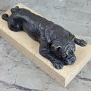 Art Deco English Bulldog Dog 100% Solid Bronze Sculpture Statue Home Decor
