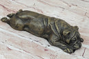 Hot Cast Bronze Bulldog Cute Puppy Pet Original Art Collectible Dog Art