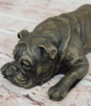 Hot Cast Bronze Bulldog Cute Puppy Pet Original Art Collectible Dog Art