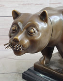 Fernando Botero Cat Gato Bronze Metal Sculpture Statue Figure on Marble Base