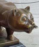 Fernando Botero Cat Gato Bronze Metal Sculpture Statue Figure on Marble Base