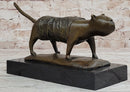 Bronze Metal Cat Sculpture Statue Figure on Marble Base after Fernando Botero