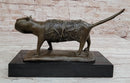 Bronze Metal Cat Sculpture Statue Figure on Marble Base after Fernando Botero