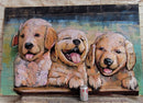 Cute Golden Retriever Puppies 3D Metal Cutout Wall Art Hanging Painting Decor