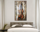 Violin Viola 3D Metal Cutout on Wood Canvas Painting Wall Art Hanging Decor
