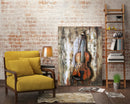 Violin Viola 3D Metal Cutout on Wood Canvas Painting Wall Art Hanging Decor