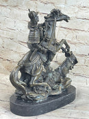 Japanese Samurai Warrior on Horseback Bronze Sculpture Statue Original Kamiko