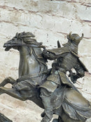 Japanese Samurai Warrior on Horseback Bronze Sculpture Statue Original Kamiko