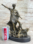 Saint Michael Archangel and the Devil Bronze Sculpture Statue after Guido Reni