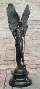 Angel with Sword Classical Bronze Statue Sculpture Signed Art Indoor Outdoor 25" x 8"