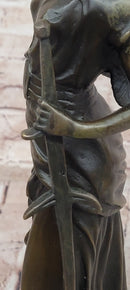 Angel with Sword Classical Bronze Statue Sculpture Signed Art Indoor Outdoor 25" x 8"