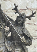 Japanese Samurai Warrior on Horseback Bronze Statue Sculpture Figure on Marble Base